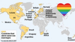 A map of progressive countries in the world