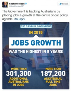 Jobs Growth in Australia according to Scott Morrison