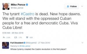 Pence on Castro