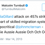 Malcolm doesn't appear to like 457 changes?