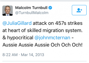 Malcolm doesn't appear to like 457 changes?