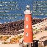 European lighthouse warning Australian economic/policy shipping