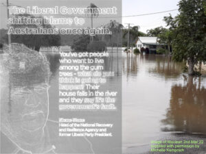 Attitudes to the Flood Crisis show the contempt with which Rural Australians are held by former Liberal Party president.