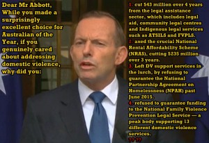 Short lists of Abbott's cuts to Women's safety