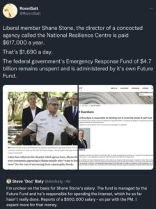 Shane Stone head of unspent emergency Response Fund set up in 2019.